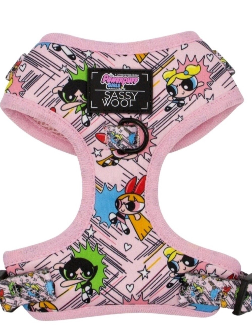 Powerpuff Girls Sassy Woof Pink Cartoon Dog Harness Size L NWT